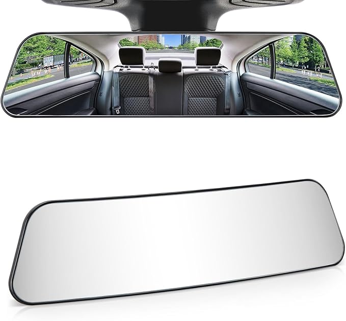 JOYTUTUS Rearview Mirror, 12 Inch Panoramic Interior Clip-on Wide Angle Convex by JoyTutus