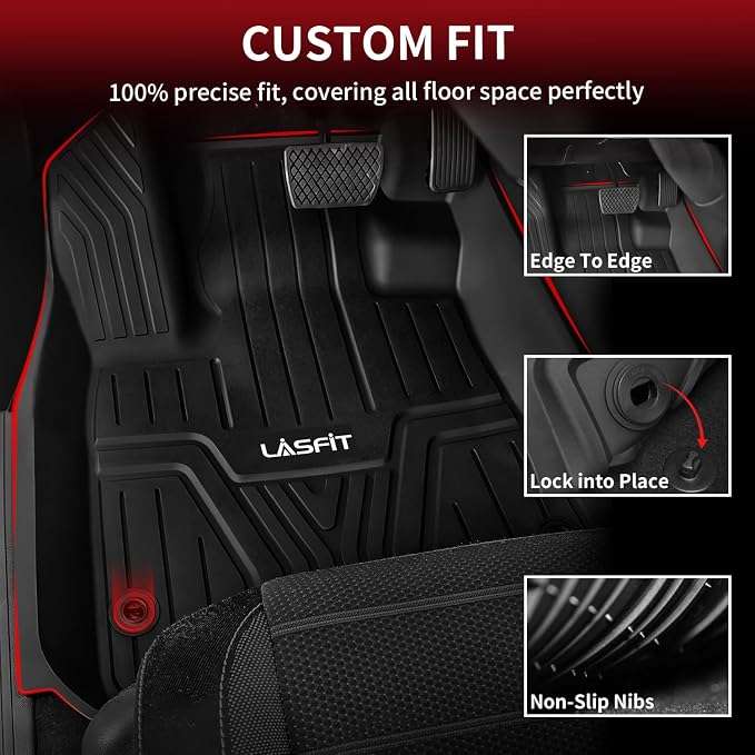 LASFIT Floor Mats for Honda CR-V 2023 2024 2025 2026 All Weather Protection TPE - Image 2