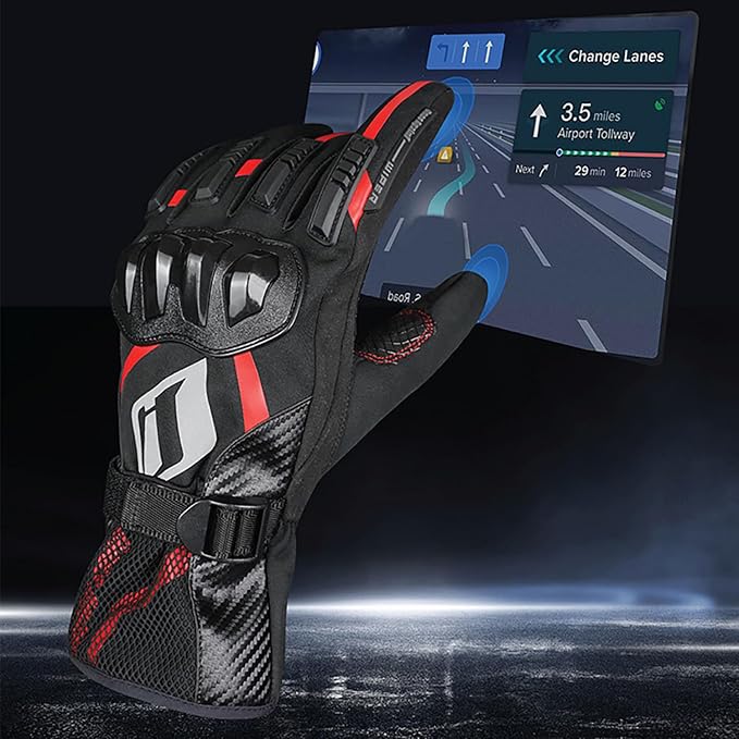 Motorcycle Gloves, Waterproof, Touch Screen, Men's Winter Gloves, Snowmobile - Image 6