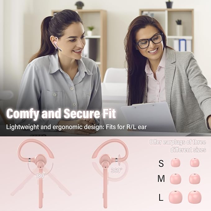 Bluetooth Headset, Wireless Bluetooth 5.3 Earpiece, 90Hrs Hands Free Headset - Image 8