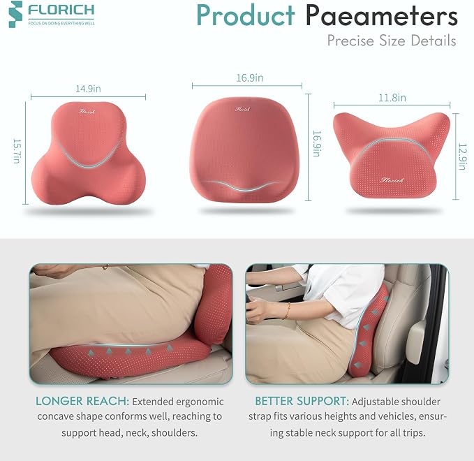 FLORICH Car Seat Cushion and Lumbar Support Pillow - Image 3