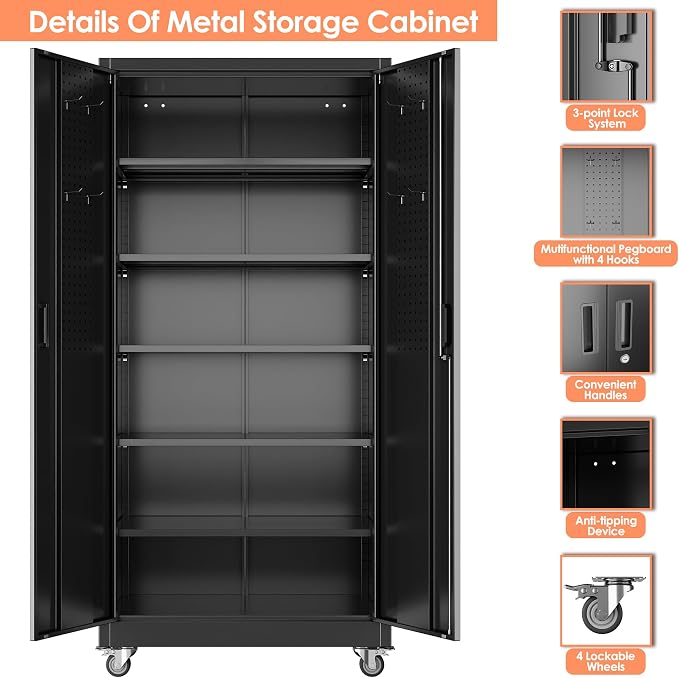 71" H×32" W×16" D Garage Storage Cabinet - Image 5