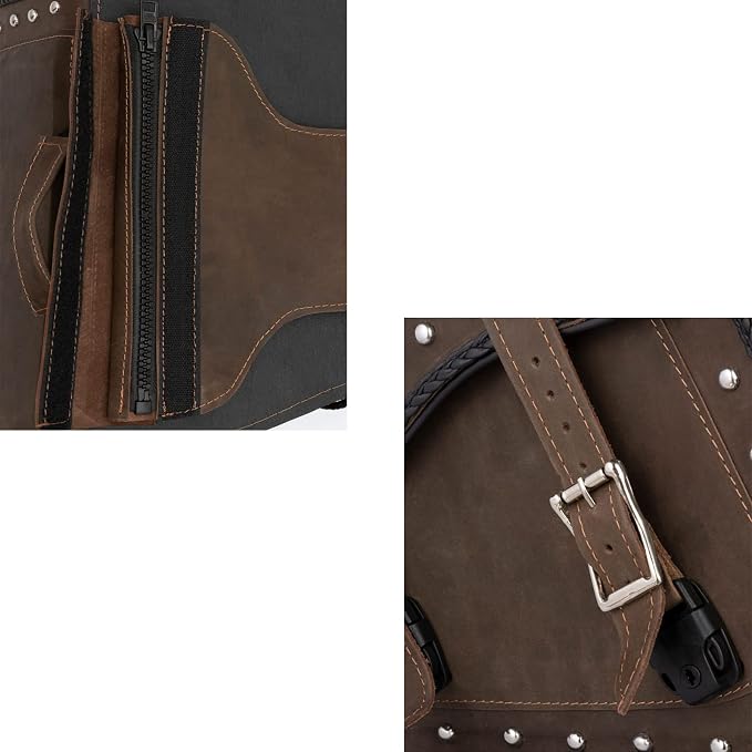 GARGOYLE BELLS Motorcycle Saddle Bags Genuine Leather Motorcycle Luggage Bag - Image 6