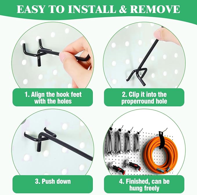 50Pcs 6"/15CM Pegboard Hooks Assortment Set, Metal Peg Board Hooks - Image 6