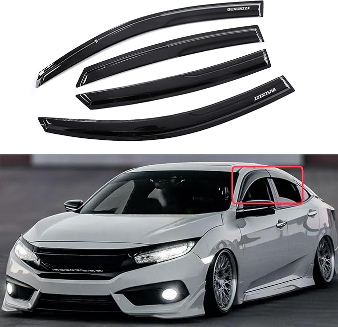 Rain Guards Side Window Visor Vent Outside Mount by Quxunzzzmakeup