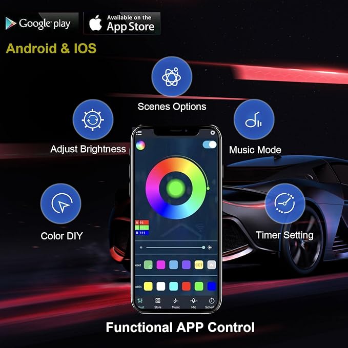 Underglow Led Lights for Cars, Waterproof Underglow Kit for Cars - Image 4