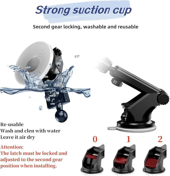 Carplay Mount with Scrwes Flexible Suction Cup Bracket - Image 3
