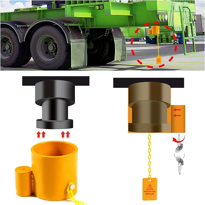 5-Wheel Solid Steel Trailer King Lock Anti-Theft, Trailer Hitch Locks - Image 5