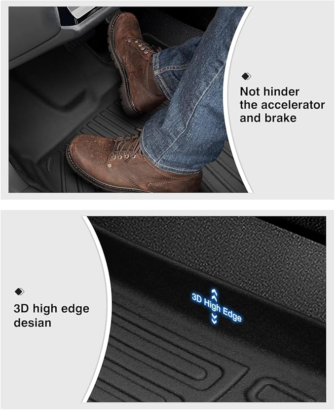 Powerty 3D Floor Mats for 2019-2025 Chevrolet Silverado 1500 & GMC Sierra 1500 - - Image 5
