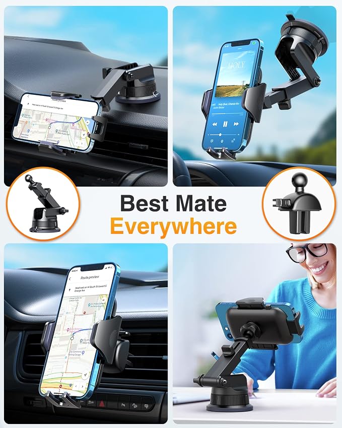 VANMASS Universal Car Phone Mount Dashboard Phone Holder, Handsfree Windshield - Image 4