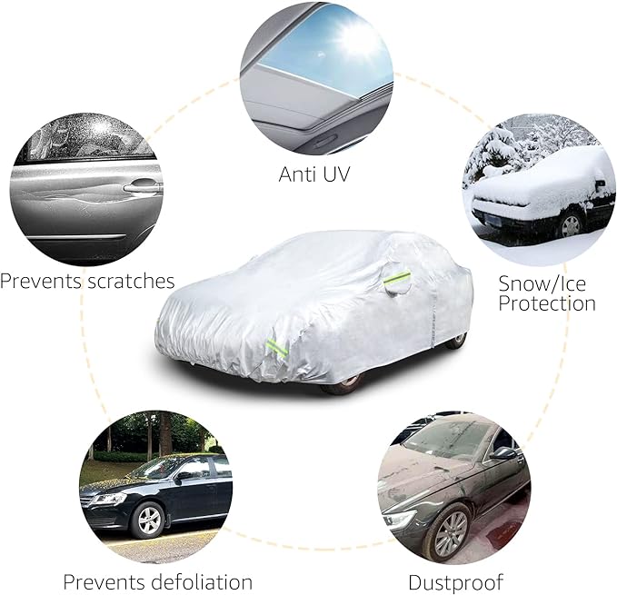 Amazon Basics Silver Weatherproof Car Cover - Image 3