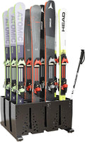 Heavy Duty Metal Ski Storage Rack, 12 Pair Freestanding Steel Ski Holder by TOCRETOARE