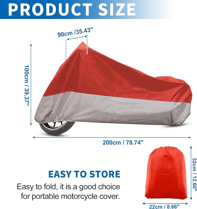X AUTOHAUX Motorcycle Cover for Harley Davidson for Honda for Suzuki All Season - Image 2