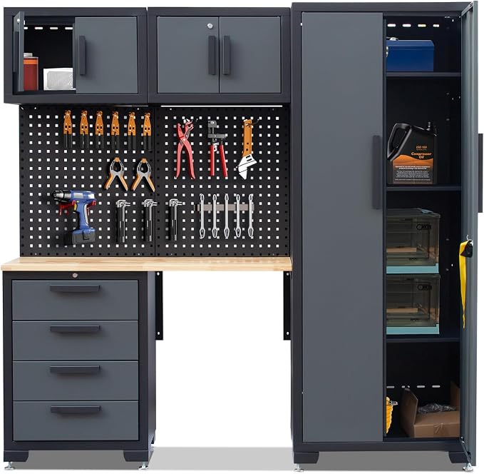 Garage Storage Cabinet System Workshop Set 5Pcs Garage Cabinets and Storage by Unknown