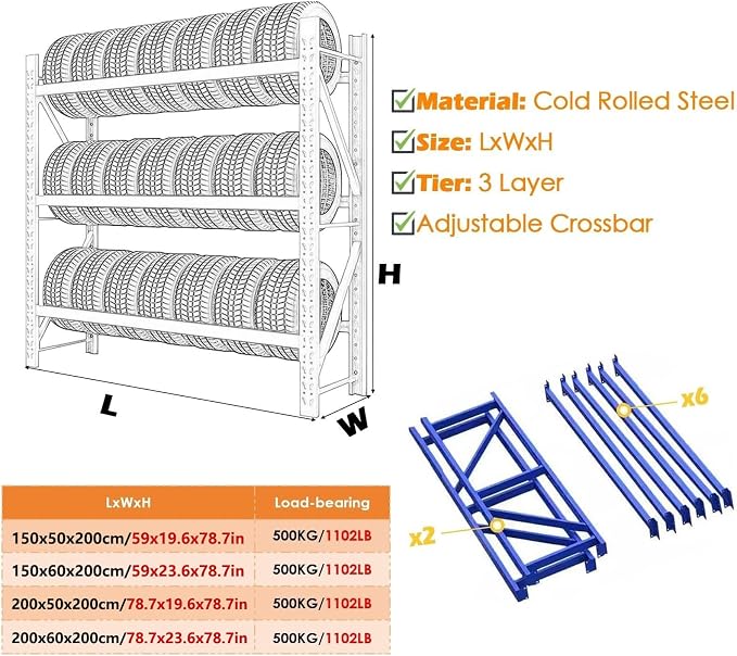 Adjustable Height Tire Storage Rack - Image 7
