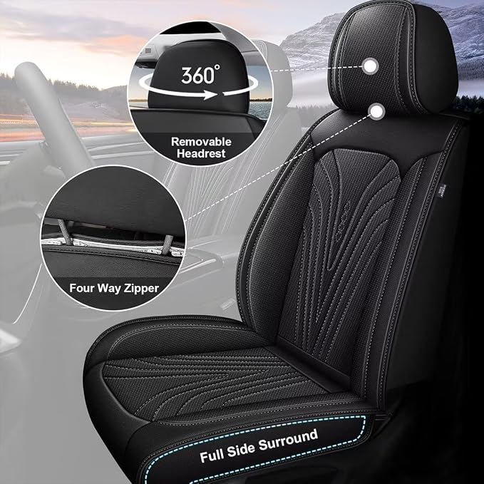 2 Front Car Seat Cover Fit for Toyota Camry 2012-2024 2025 Faux Leather - Image 2