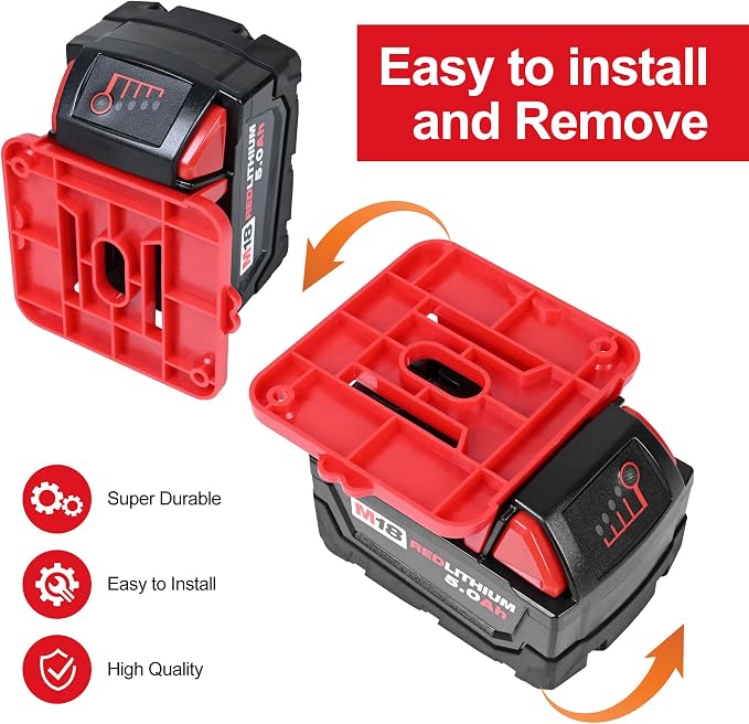 12 Pack Battery Holder for Milwaukee M18 18V Battery Mounts Dock Holder Fit for - Image 4