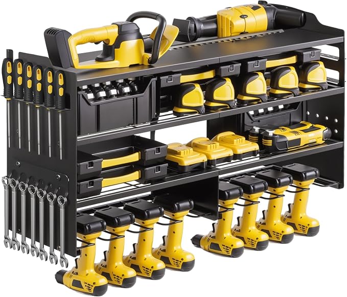 oviitech Power Tool Organizer Wall Mount, 8 Drill Holder Wall Mount Loads 400lbs by oviitech