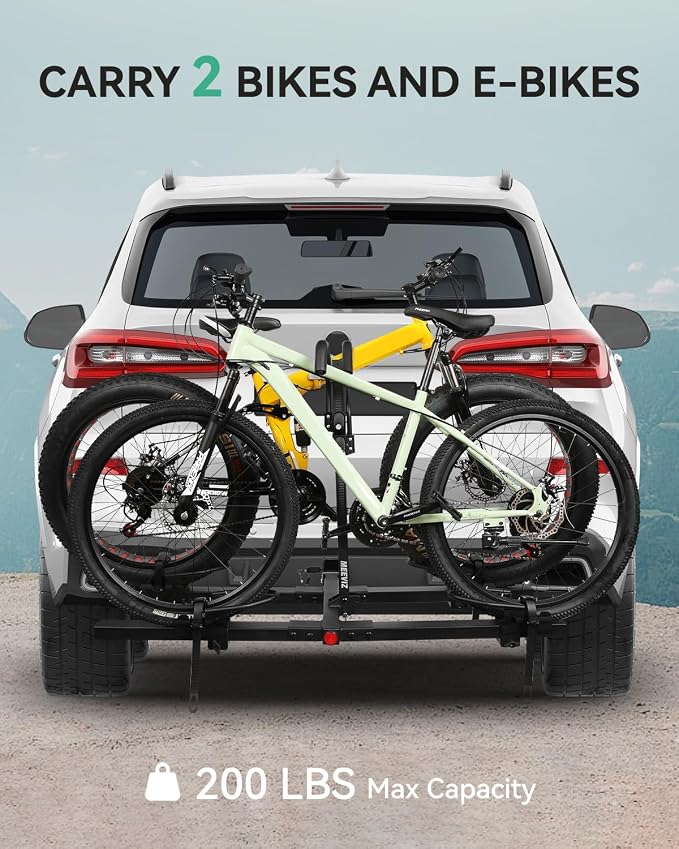 Ebike Racks for Tow Hitch with Lock, 2 Bike Rack for Car Truck SUV RV Trailer - Image 3