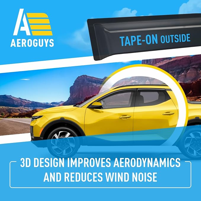 Extra Durable Window Deflectors Tape-On Window Visors Rain Guards Fit - Image 5