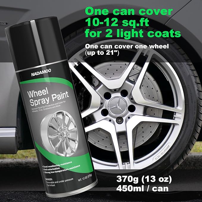 NADAMOO Aluminum Wheel Spray Paint, Semi-gloss Aerosol Car Rim Paint - Image 4