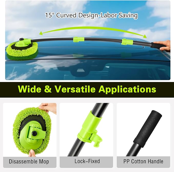 Car Wash Brush with Long Handle - Image 2
