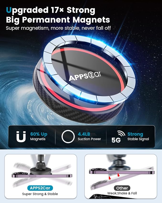 APPS2Car for Magsafe Car Mount Magnetic Phone Holder Upgraded 13-Inch Long Arm - Image 5