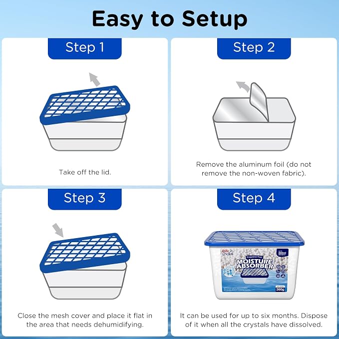 W&E Choice Moisture Absorbers, Fragrance-Free Dehumidifier Boxes - Image 10