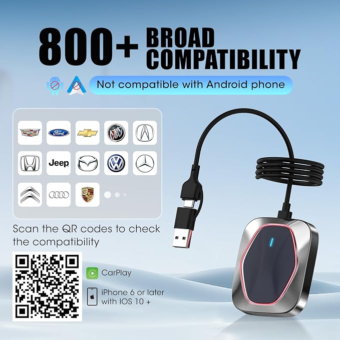 Wireless CarPlay Adapter for iPhone, Convert Wired to Apple CarPlay Wireless - Image 7
