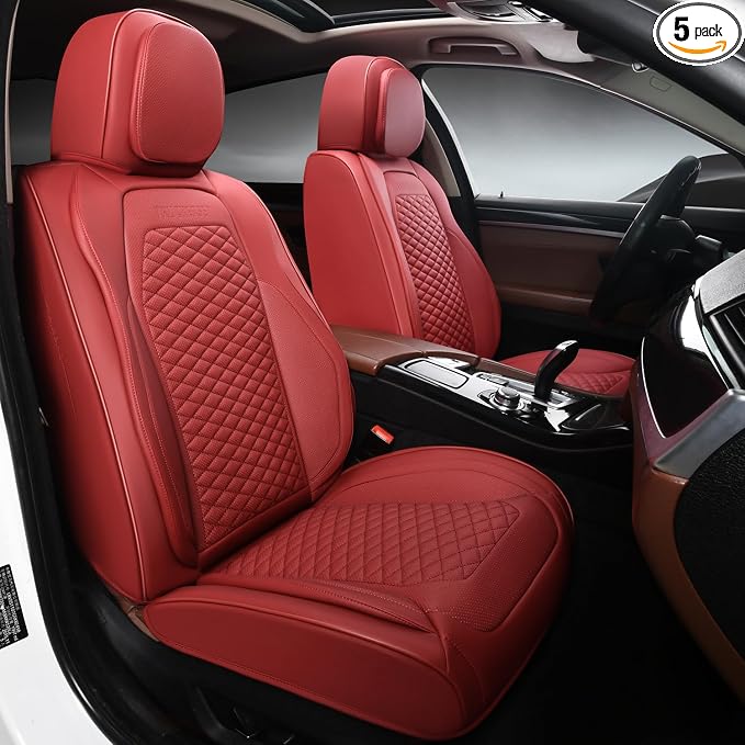 2 Packs Car Seat Covers Leather Car Seat Covers Universal Seat Covers by truckerset