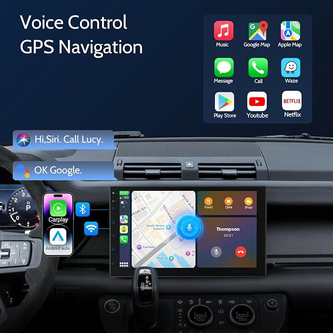 7 Inch Double Din carplay Screen, - Image 4
