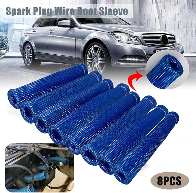 Spark Plug Wire Heat Shield 8PCS Spark Plug Boots Thermal Protection Sleeve - Image 2