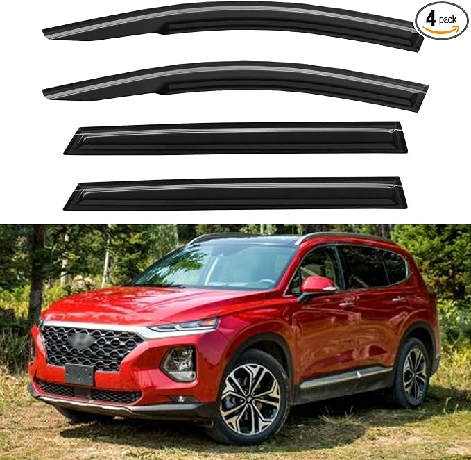 Window Visors Rain Guards for 2019 2020 2021 2022 2023 Hyundai Santa Fe by YQAUTEC