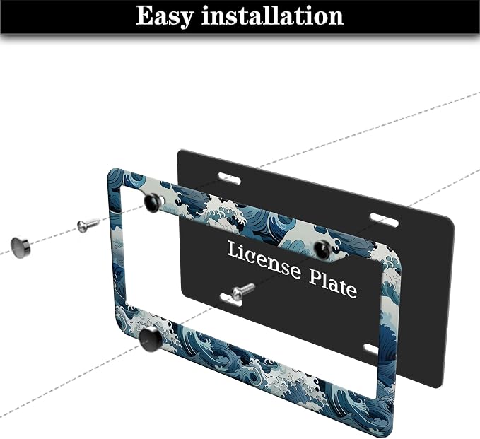 License Plate Frames for Men Multicolor License Plate Frame Holder for Women - Image 7