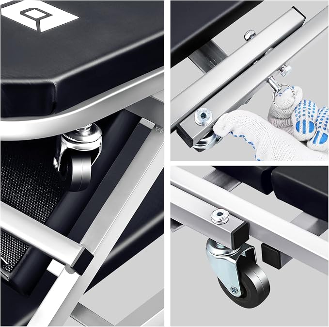 ‎DNA MOTORING TOOLS-00187 40 Inches 2 IN 1 Rolling Folding Car Creeper/Seat - Image 6