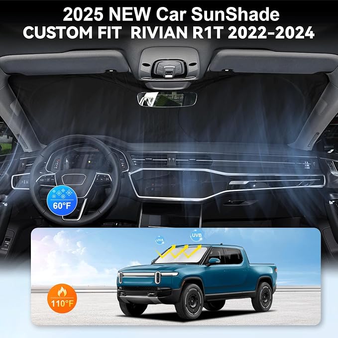 Custom Fit Rivian R1T Windshield Sunshade - Image 4