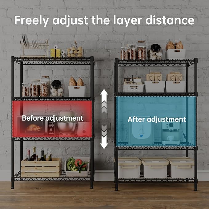 SINGAYE 4 Garage Heavy Duty Shelving Unit Kitchen Pantry Close Home Organizers - Image 6