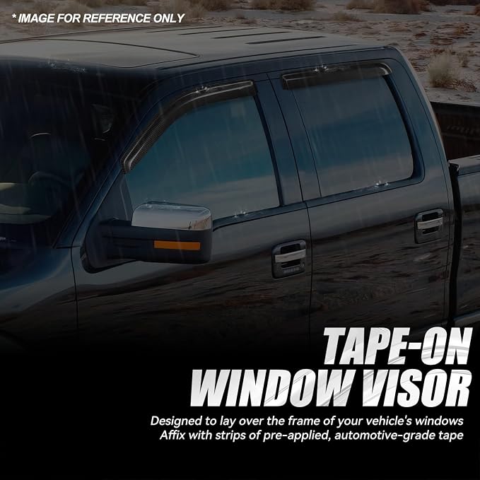 Auto Dynasty 4Pcs Carbon Fiber Pattern Window Visors Compatible - Image 3
