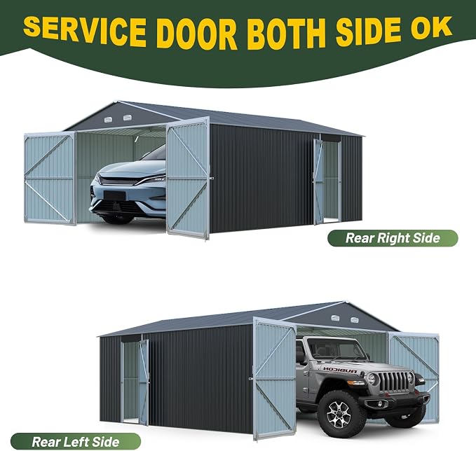 Metal Garage Shed 20x13 FT, Sheds & Outdoor Storage Clearance, Outdoor Storage - Image 4
