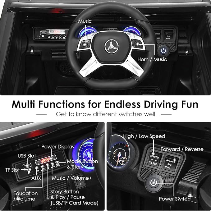 Costzon Ride on Car, Licensed Mercedes-Benz Maybach, 12V Battery Powered - Image 6