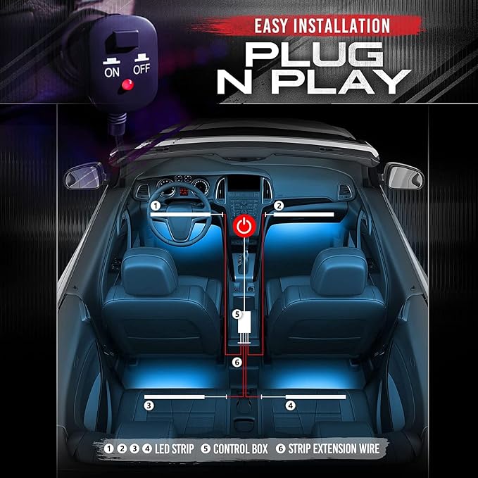 OPT7 Aura Interior Car Lights 6pc - Image 4