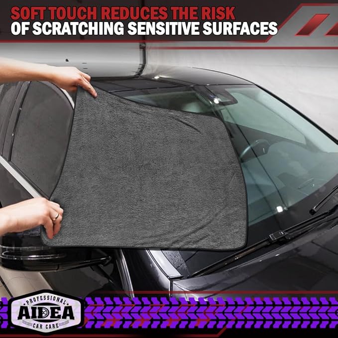 AIDEA Microfiber Towels for Cars-2PK, Large Professional Car Drying Towel - Image 5