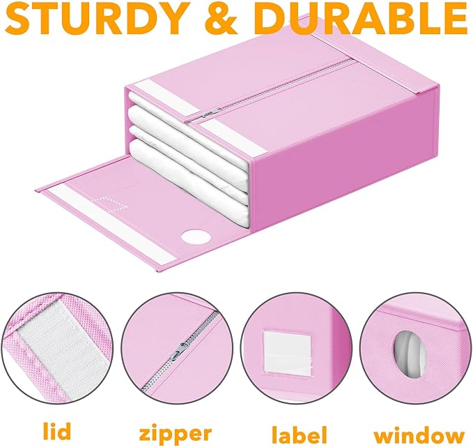 SpaceAid 9 Pack Bed Sheet Organizers and Storage, Foldable Sheet Organizer - Image 6