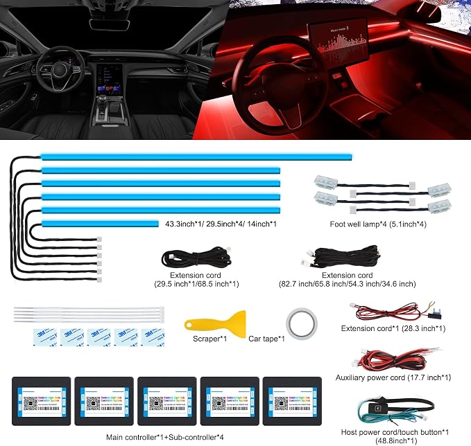 Acrylic Interior Car LED Strip Light - Image 2