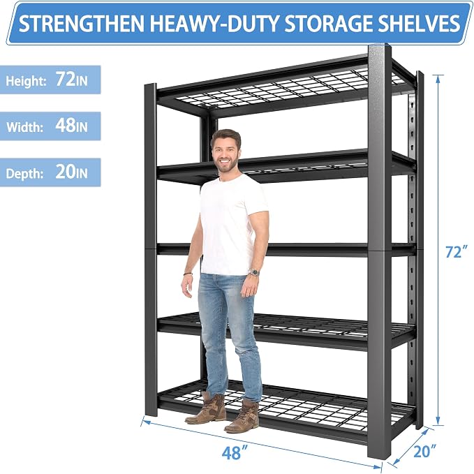 5-Tier Heavy Duty Garage Shelving Unit - Image 2