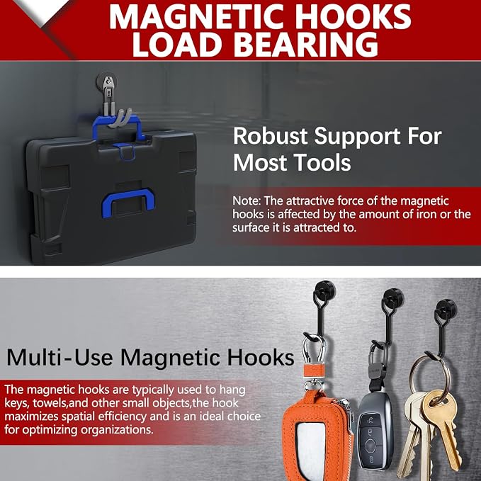 3-H Heavy Duty Magnet Garage Hooks 2 Pack, J Shape Strong Magnetic Hooks - Image 5