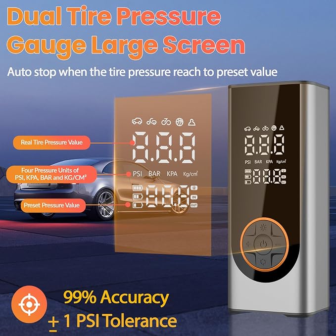 Tire Inflator Portable Air Compressor 150PSI Air Pump - Image 3