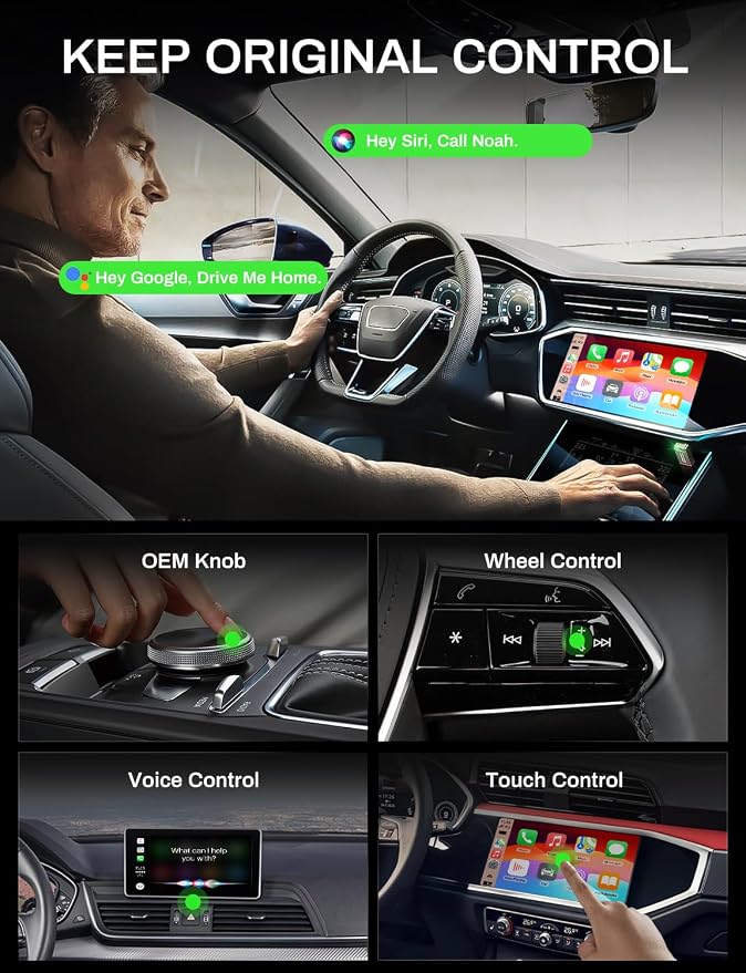 2-in-1 Wireless CarPlay Adapter Support Apple CarPlay & Android Auto, Mini - Image 4