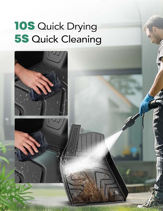 YHTAUTO All Weather Floor Mats Fit Tesla Model Y 2025 2024 2023 2022 2021 2020 - Image 9