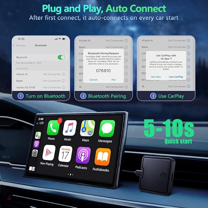 Wireless CarPlay Adapter for Convert Wired to Wireless Car Play Adapter Fast - Image 6
